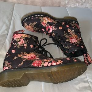 Doc Martens Floral Lace Up Boots